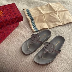 Tory Burch Cloud blue leather sandal